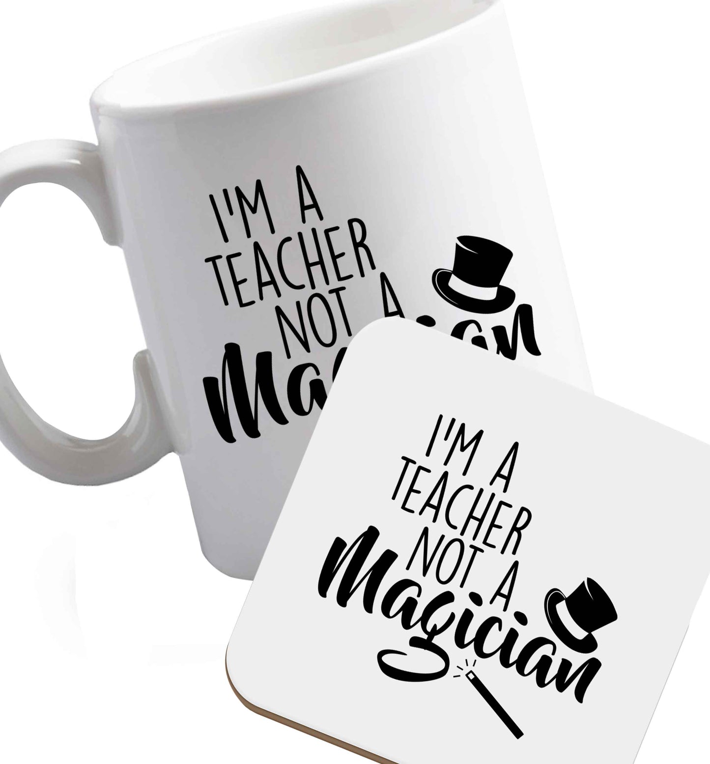 10 oz Favourite Type Pan Pancake ceramic mug and coaster set right handed