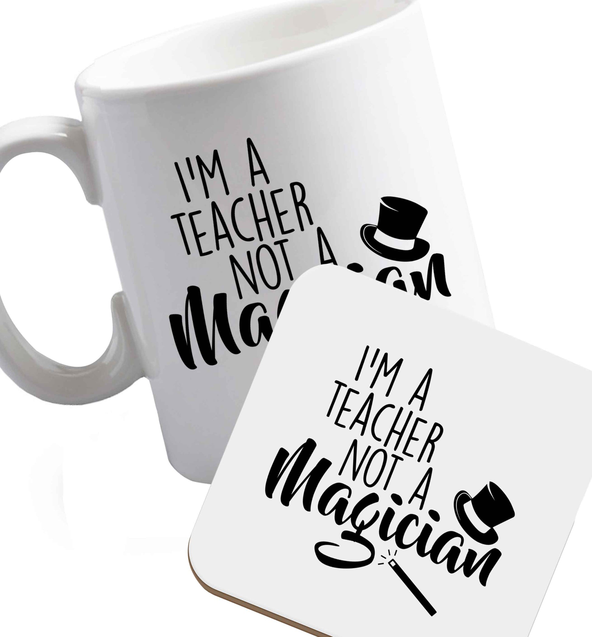10 oz Favourite Type Pan Pancake ceramic mug and coaster set right handed