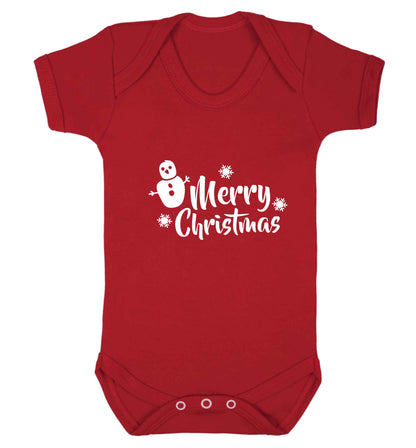Merry Christmas - snowman baby vest red 18-24 months