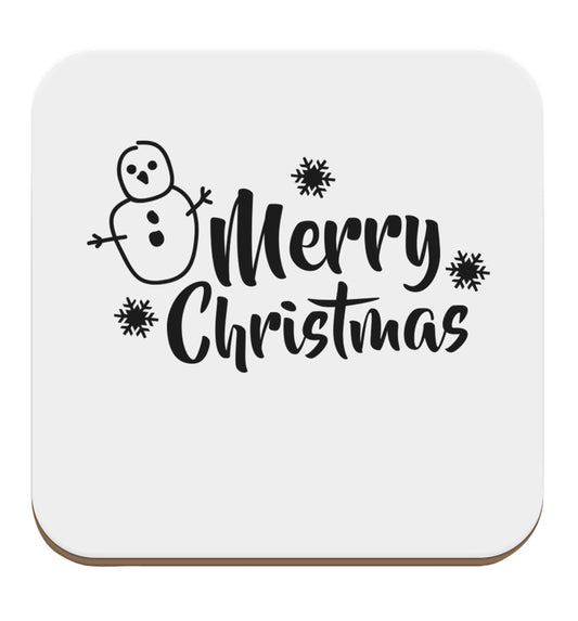 Merry Christmas - snowman set of four coasters