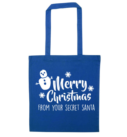 Merry Christmas from your secret Santa blue tote bag