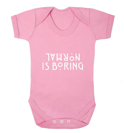 Normal is boring baby vest pale pink 18-24 months