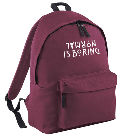 Normal is boring maroon adults backpack