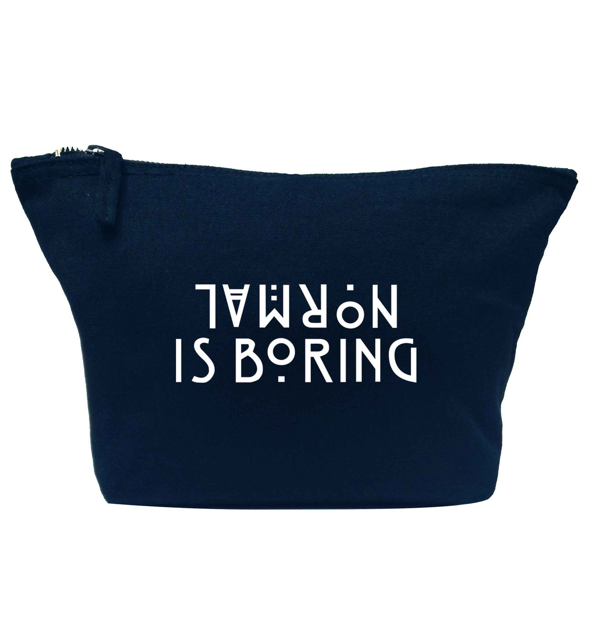 Normal is boring navy makeup bag