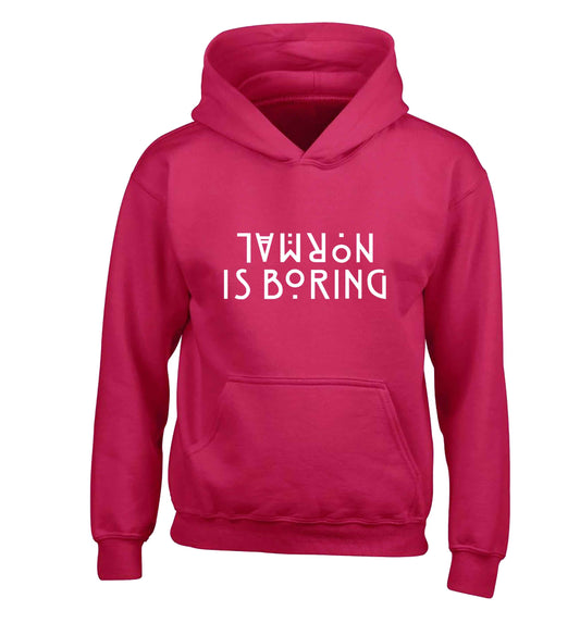 Normal is boring children's pink hoodie 12-13 Years