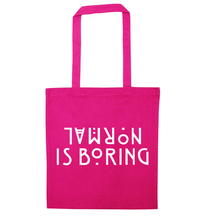 Normal is boring pink tote bag