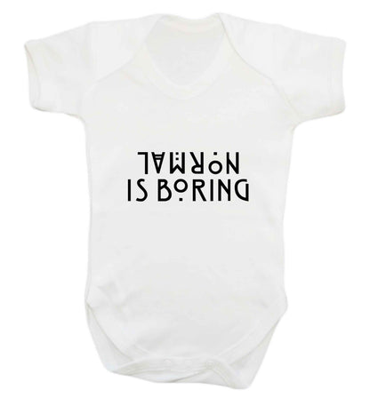 Normal is boring baby vest white 18-24 months