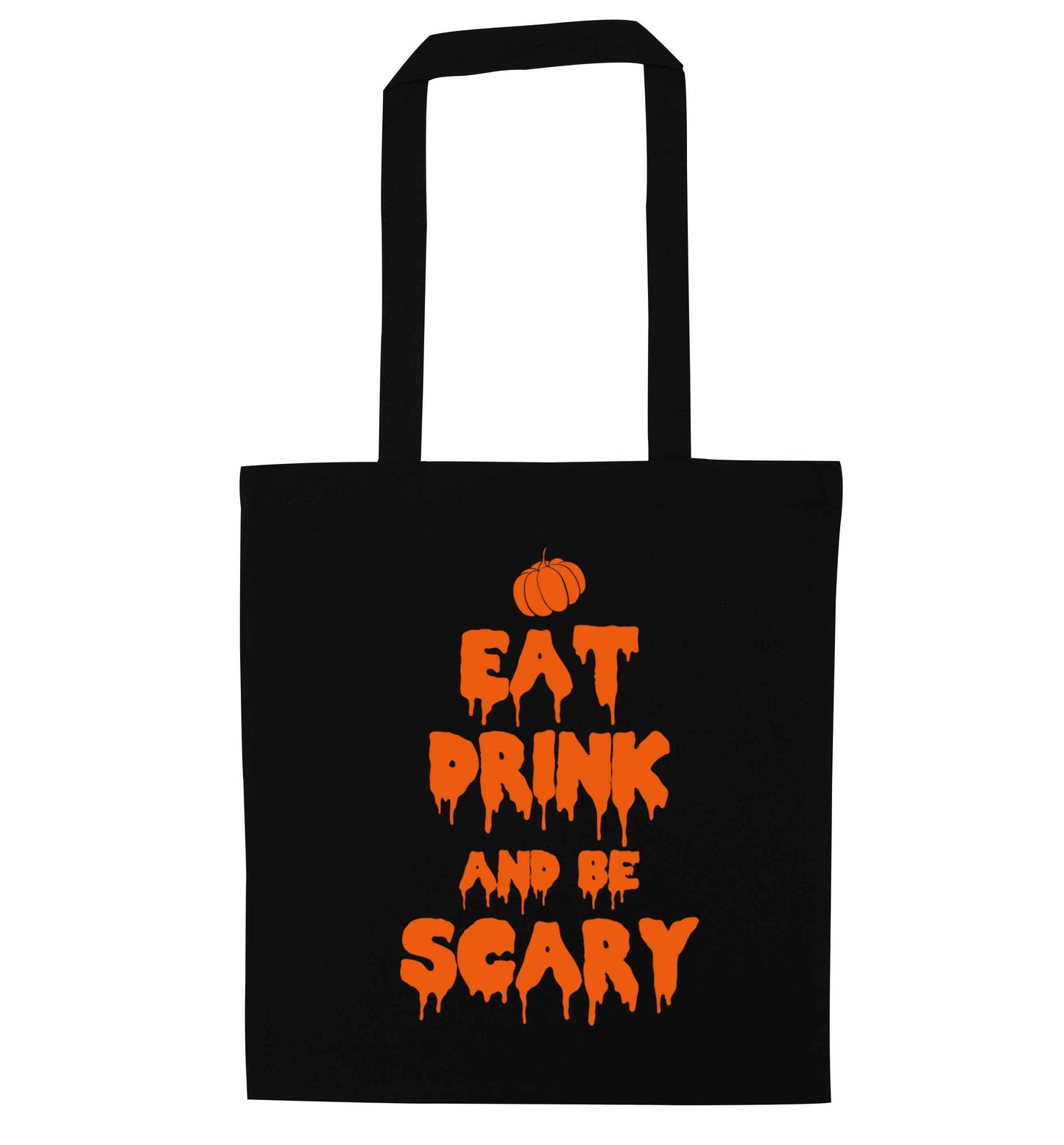 Eat drink and be scary black tote bag