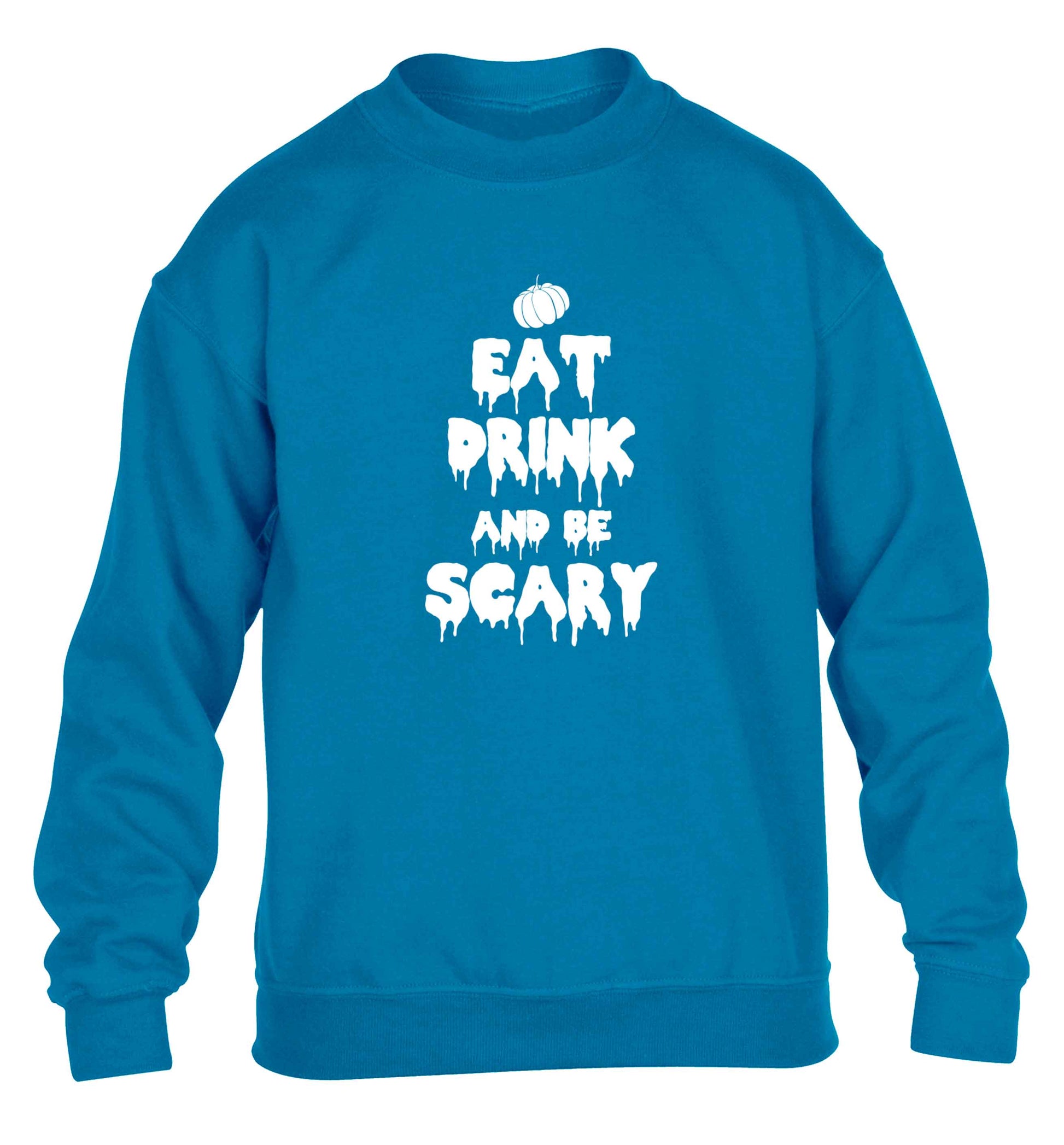 Eat drink and be scary children's blue sweater 12-13 Years