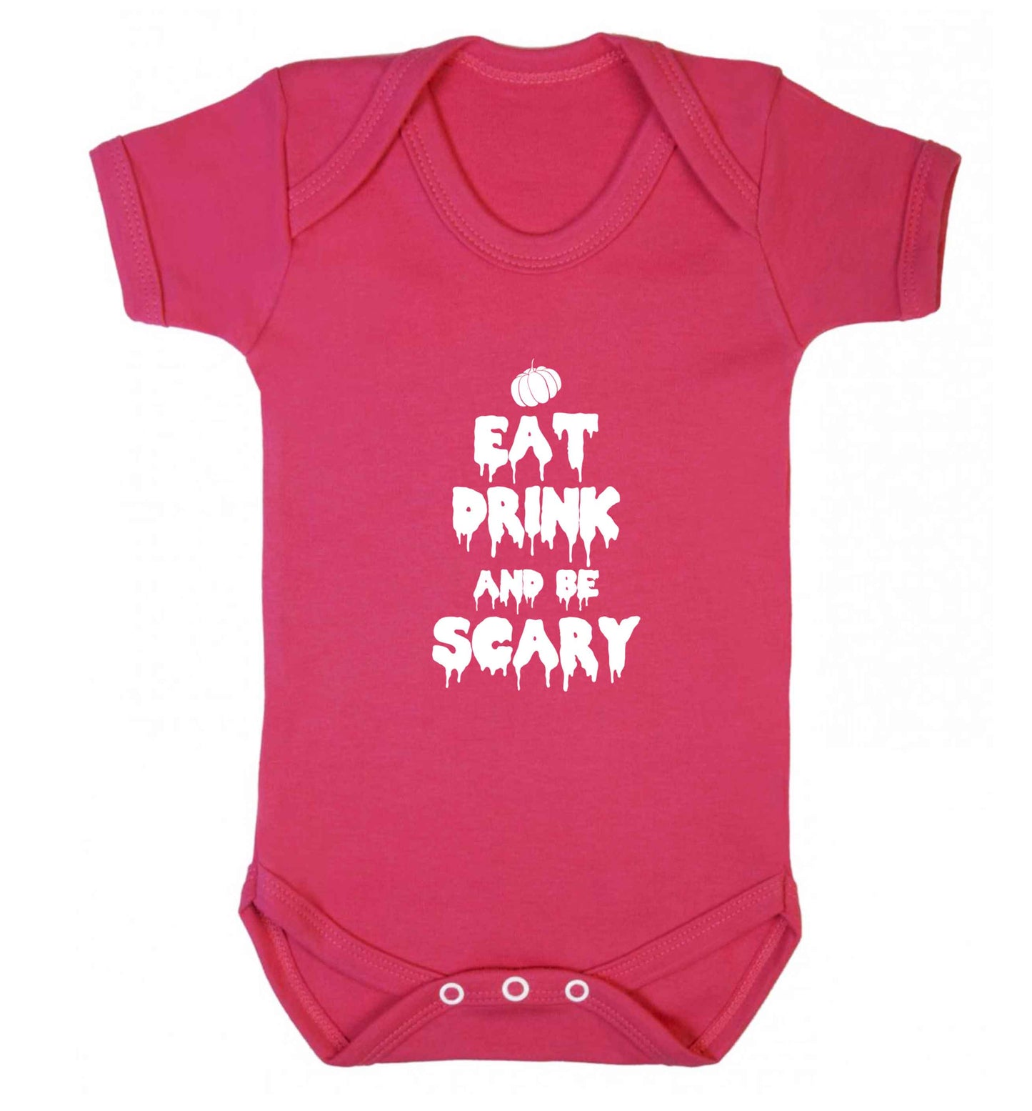 Eat drink and be scary baby vest dark pink 18-24 months