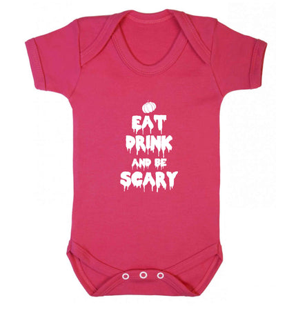 Eat drink and be scary baby vest dark pink 18-24 months
