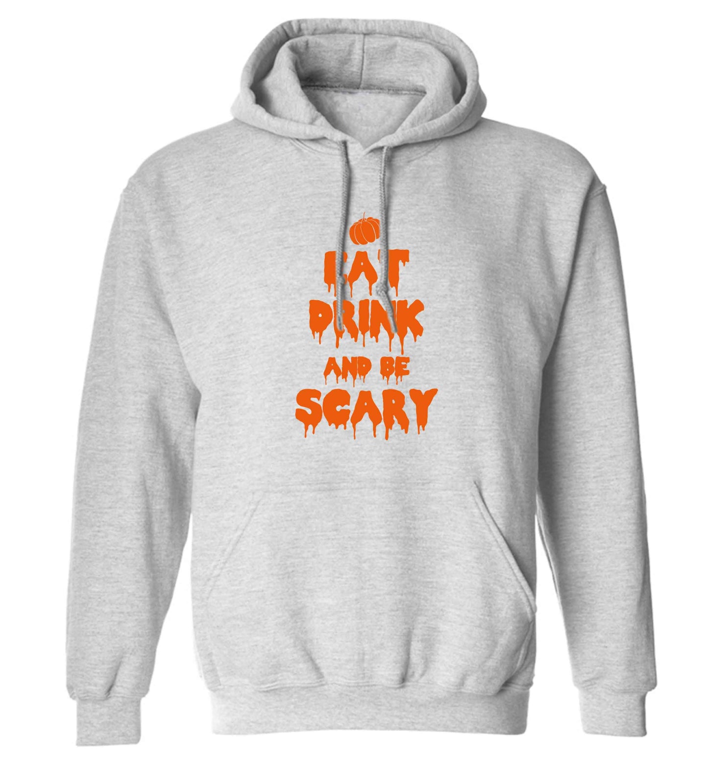 Eat drink and be scary adults unisex grey hoodie 2XL