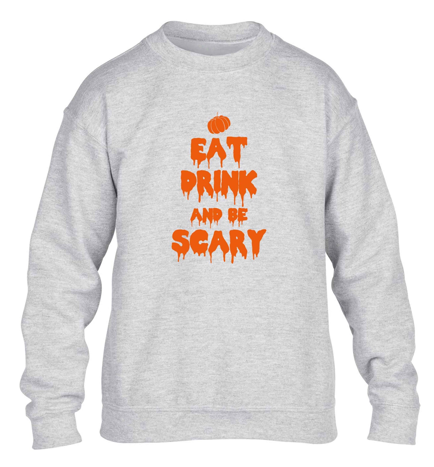 Eat drink and be scary children's grey sweater 12-13 Years