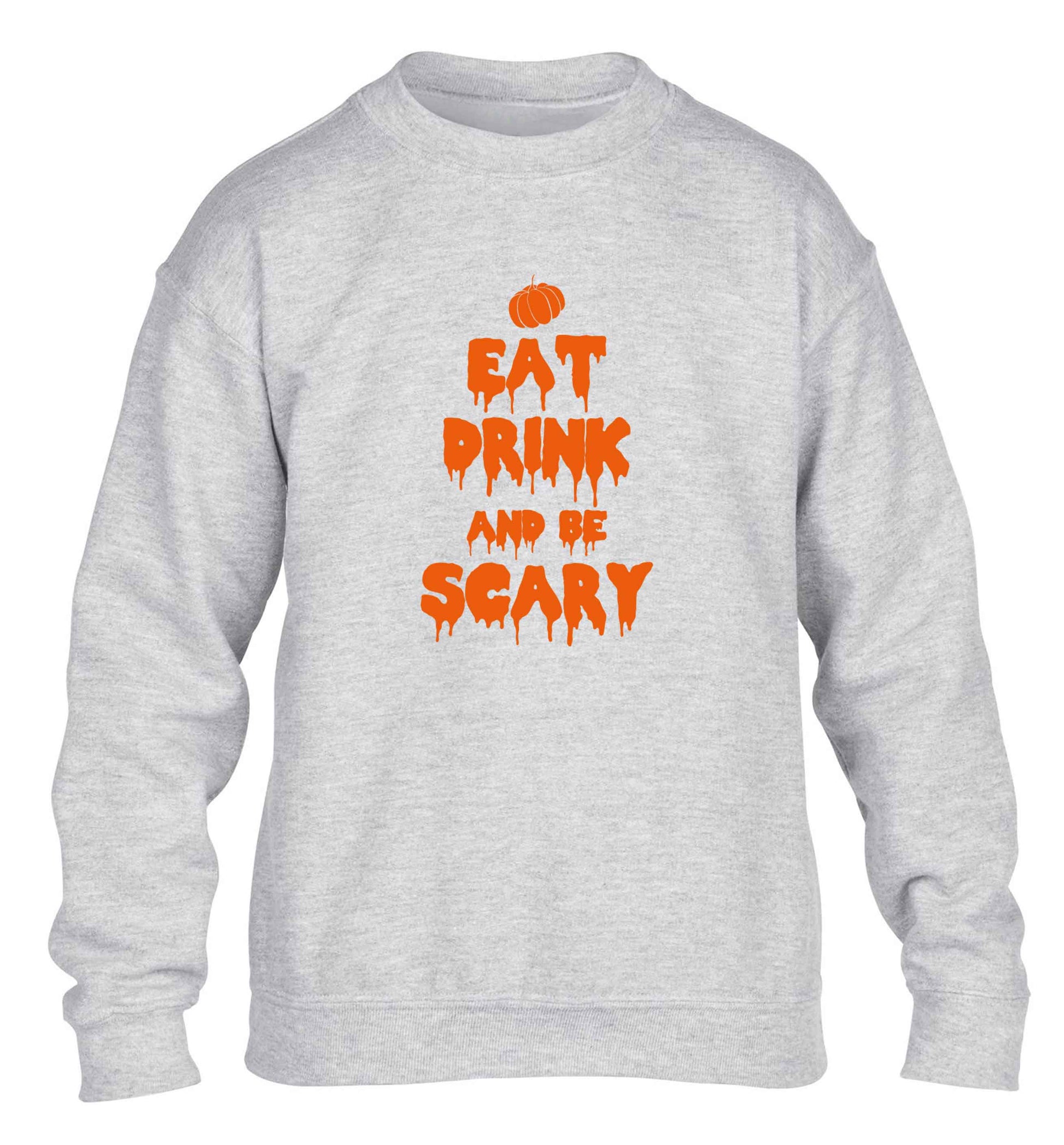 Eat drink and be scary children's grey sweater 12-13 Years
