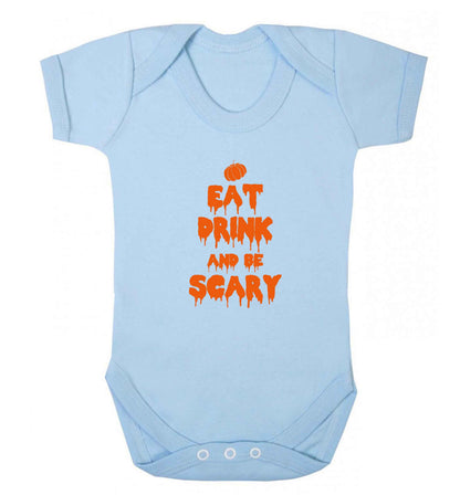 Eat drink and be scary baby vest pale blue 18-24 months