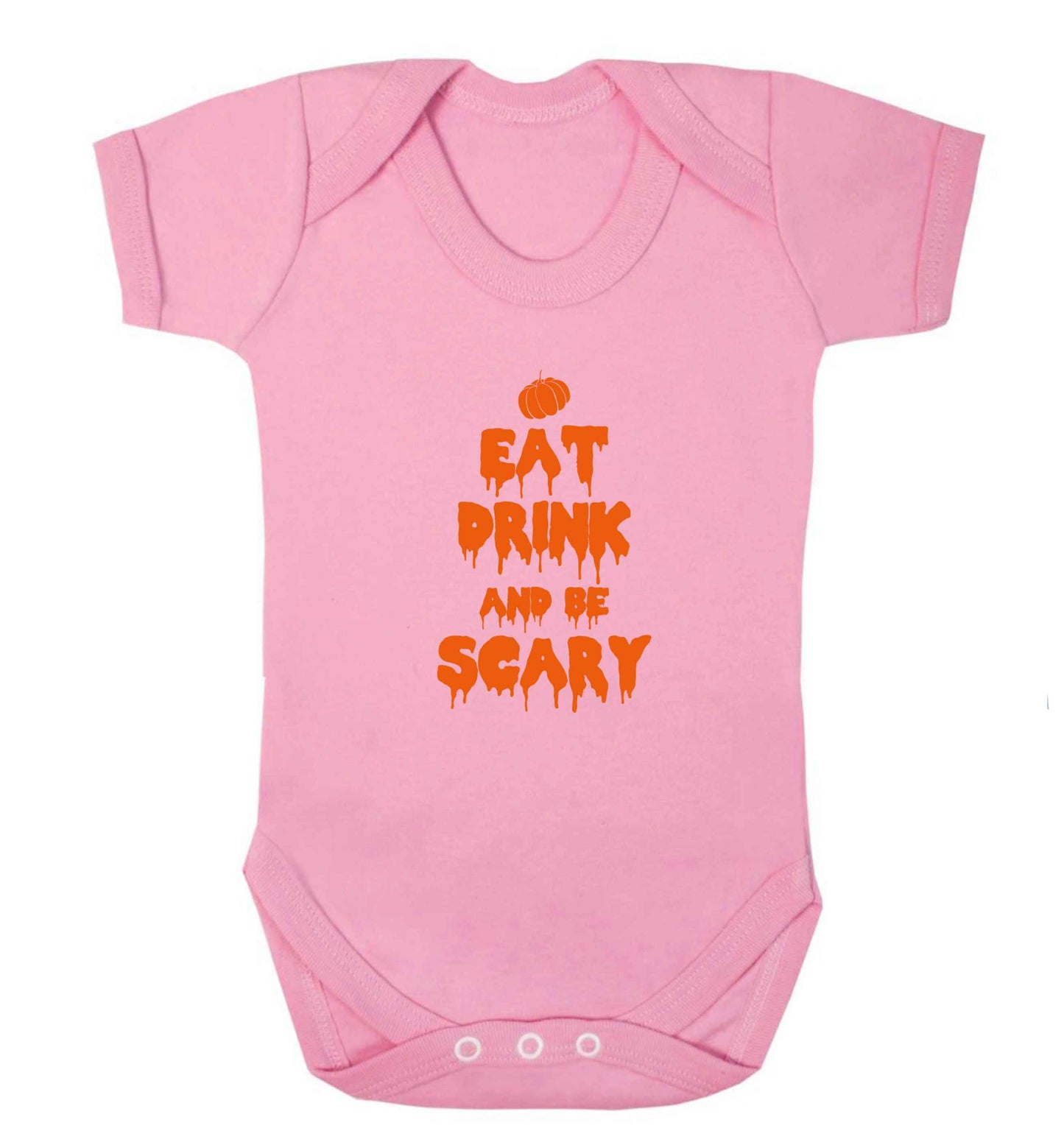 Eat drink and be scary baby vest pale pink 18-24 months