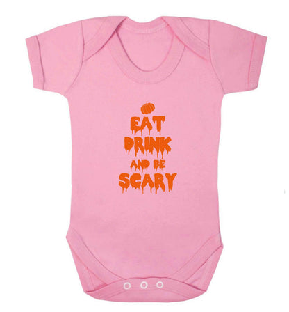 Eat drink and be scary baby vest pale pink 18-24 months