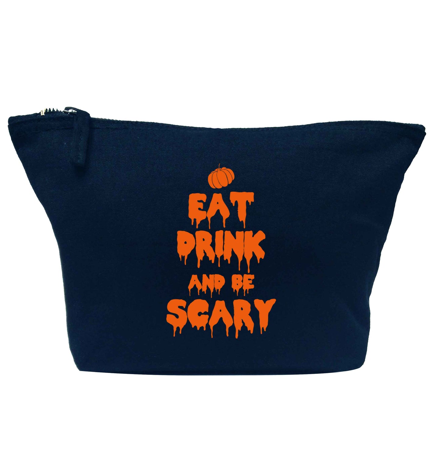 Eat drink and be scary navy makeup bag