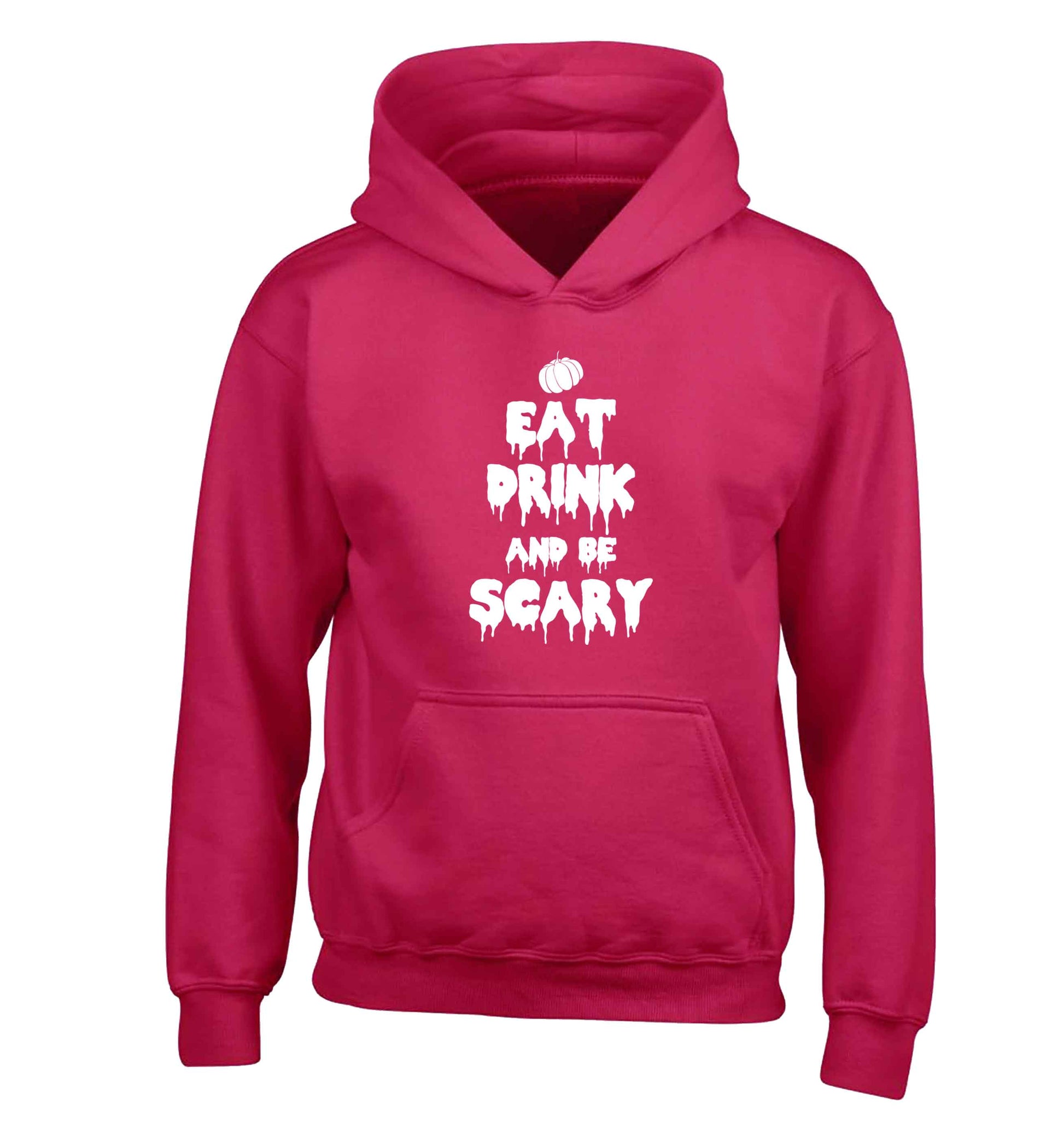 Eat drink and be scary children's pink hoodie 12-13 Years