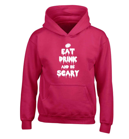 Eat drink and be scary children's pink hoodie 12-13 Years