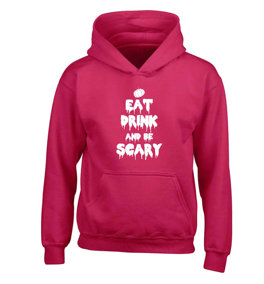 Eat drink and be scary children's pink hoodie 12-13 Years