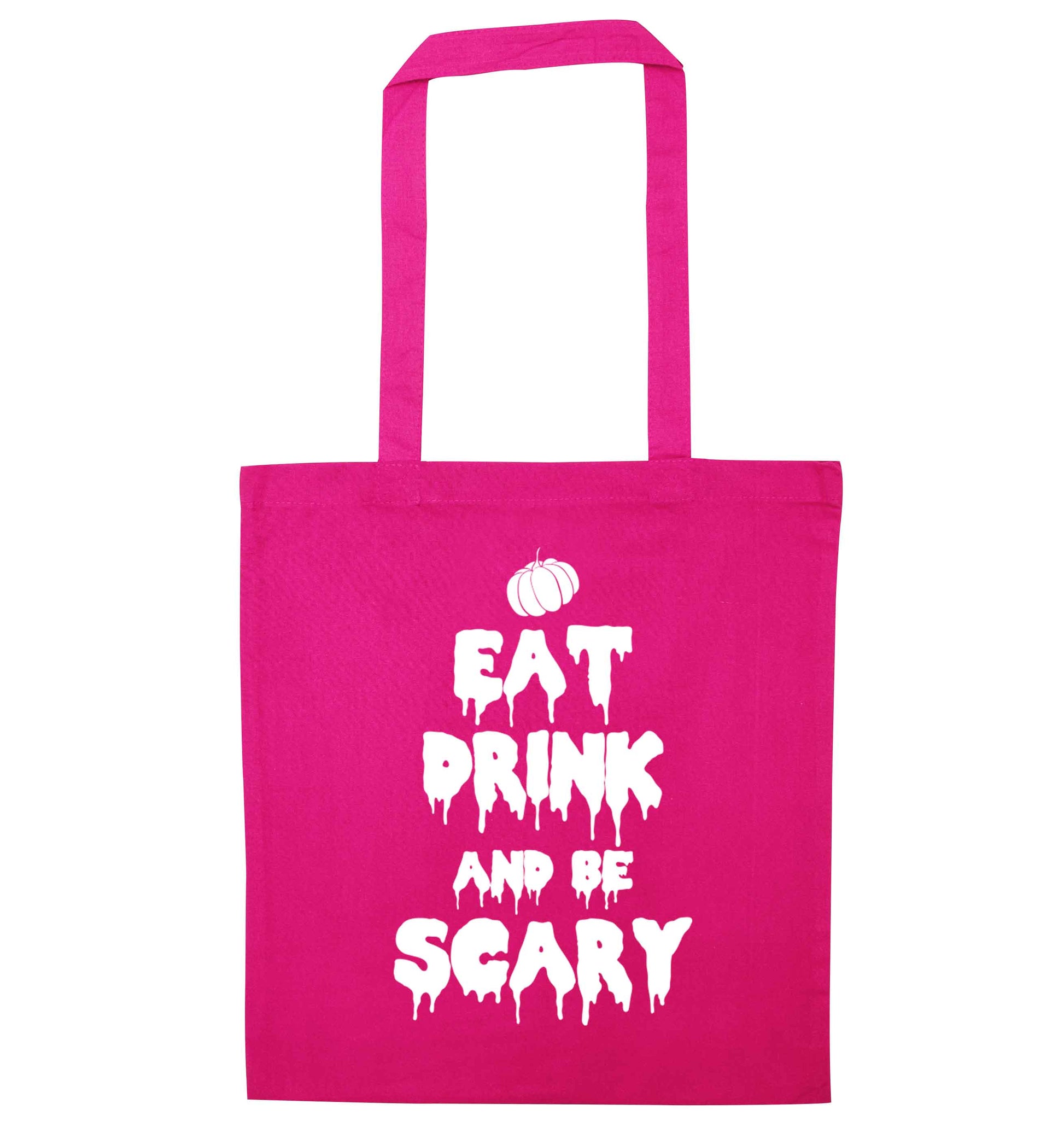 Eat drink and be scary pink tote bag
