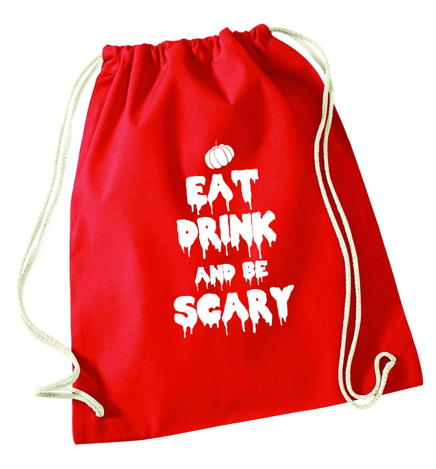Eat drink and be scary red drawstring bag 