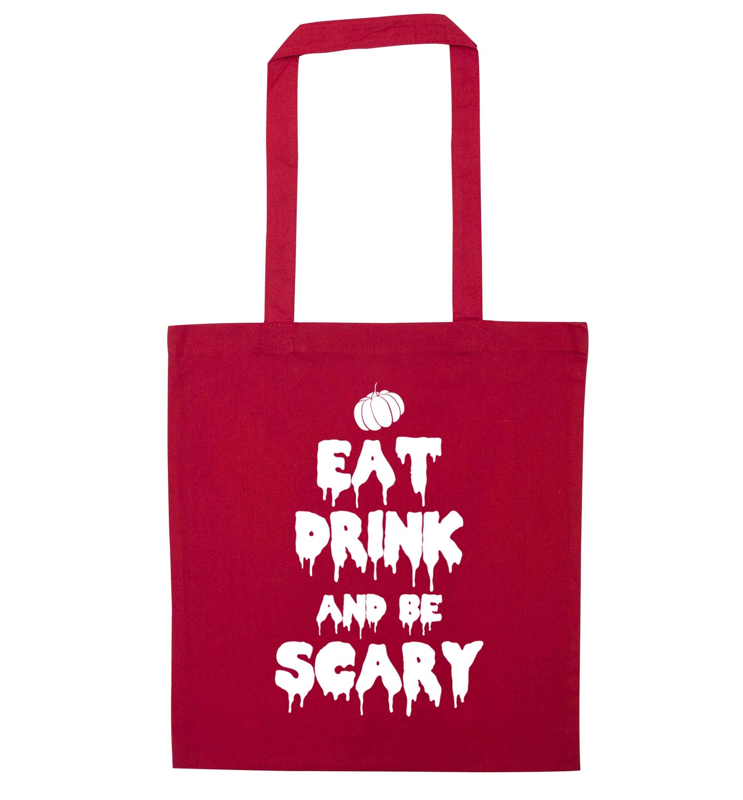 Eat drink and be scary red tote bag