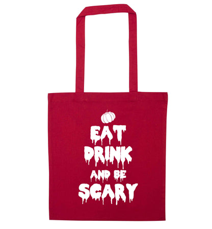 Eat drink and be scary red tote bag