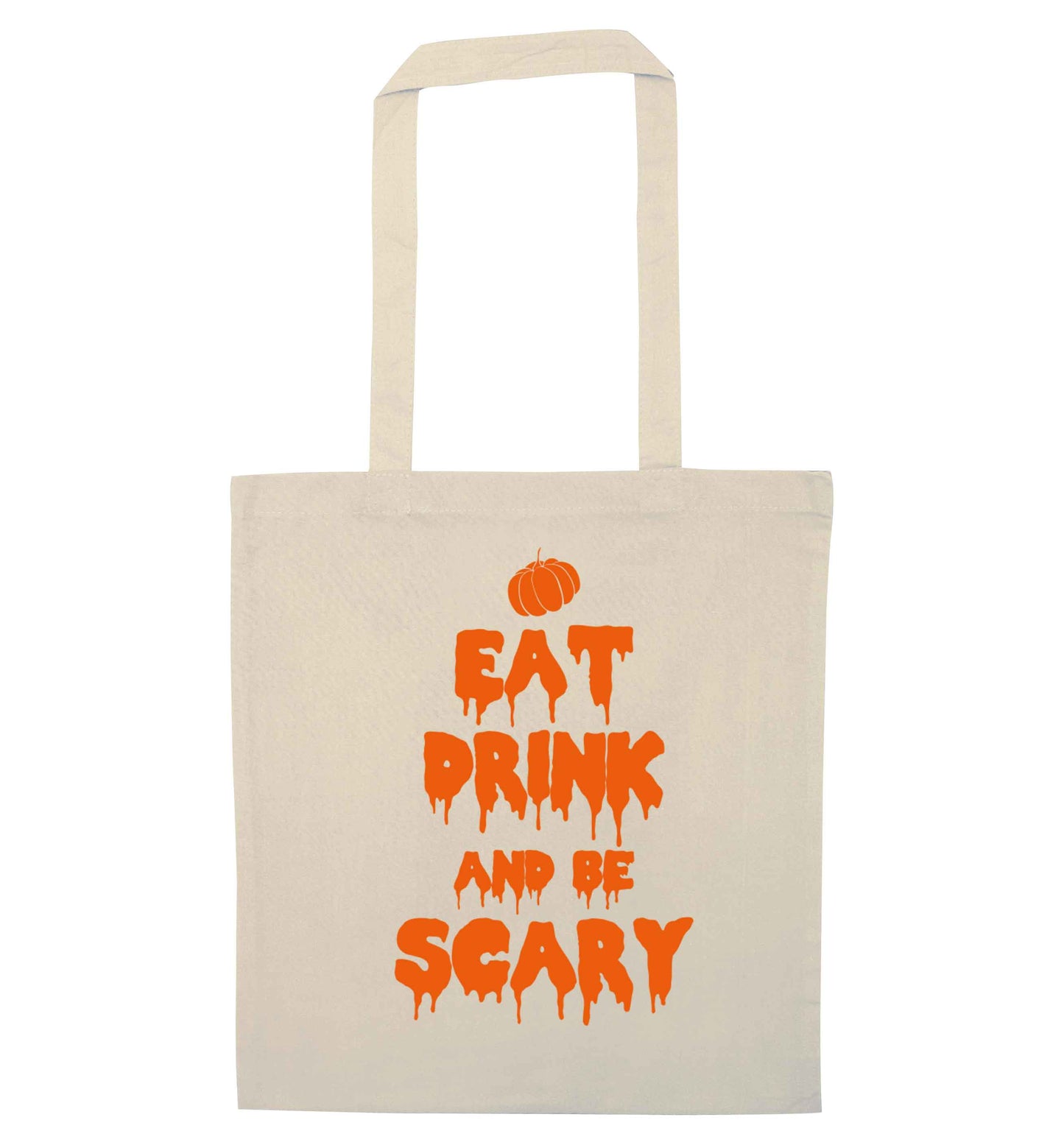 Eat drink and be scary natural tote bag