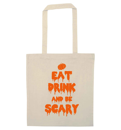 Eat drink and be scary natural tote bag
