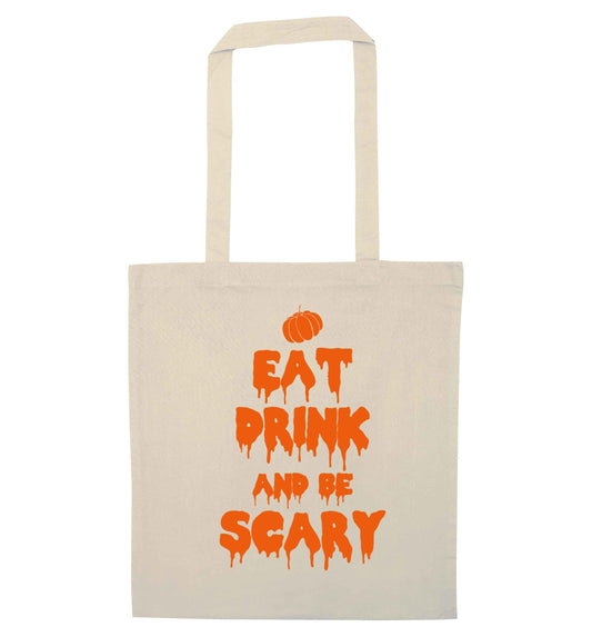 Eat drink and be scary natural tote bag