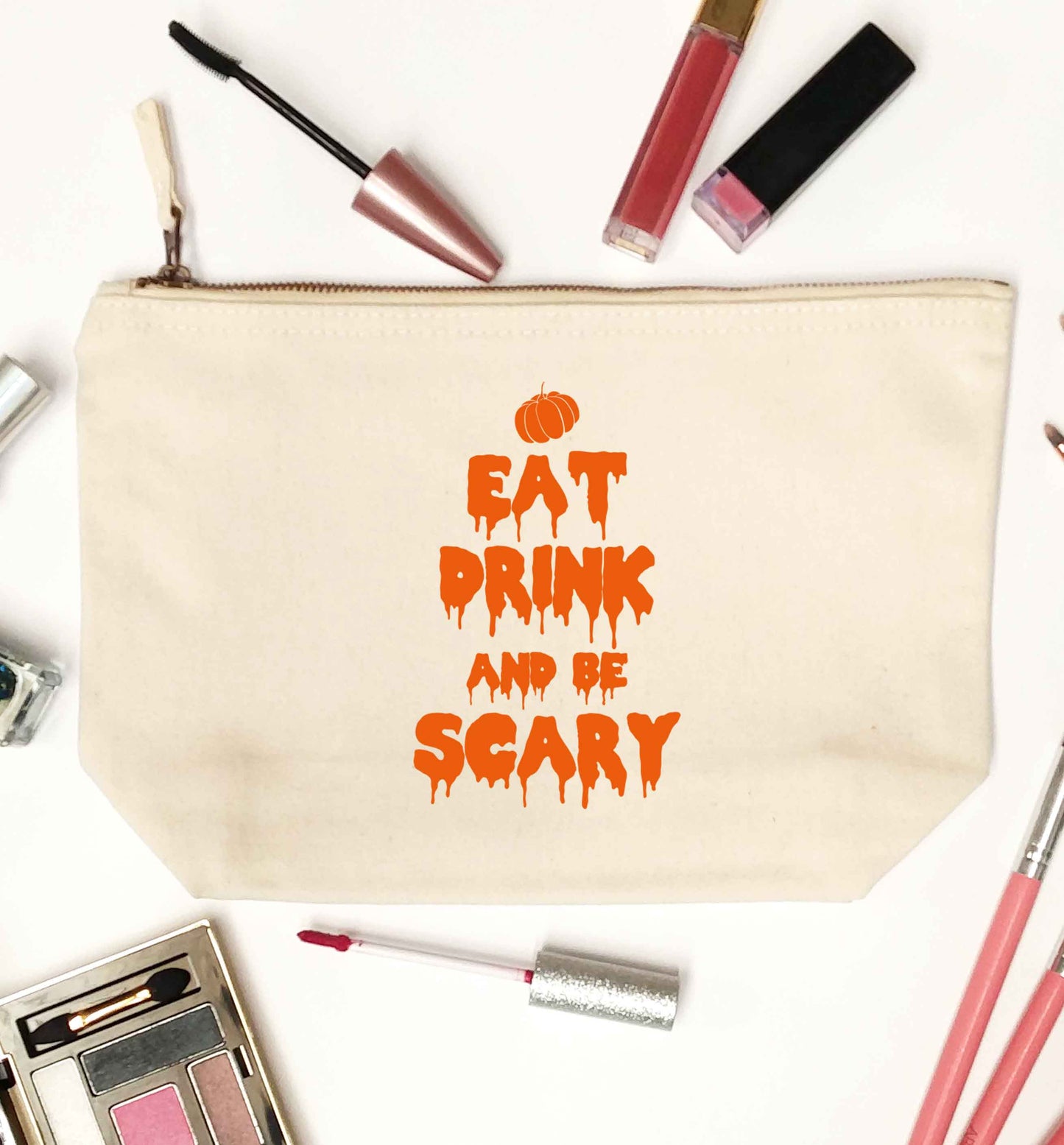 Eat drink and be scary natural makeup bag