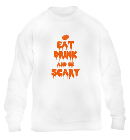 Eat drink and be scary children's white sweater 12-13 Years