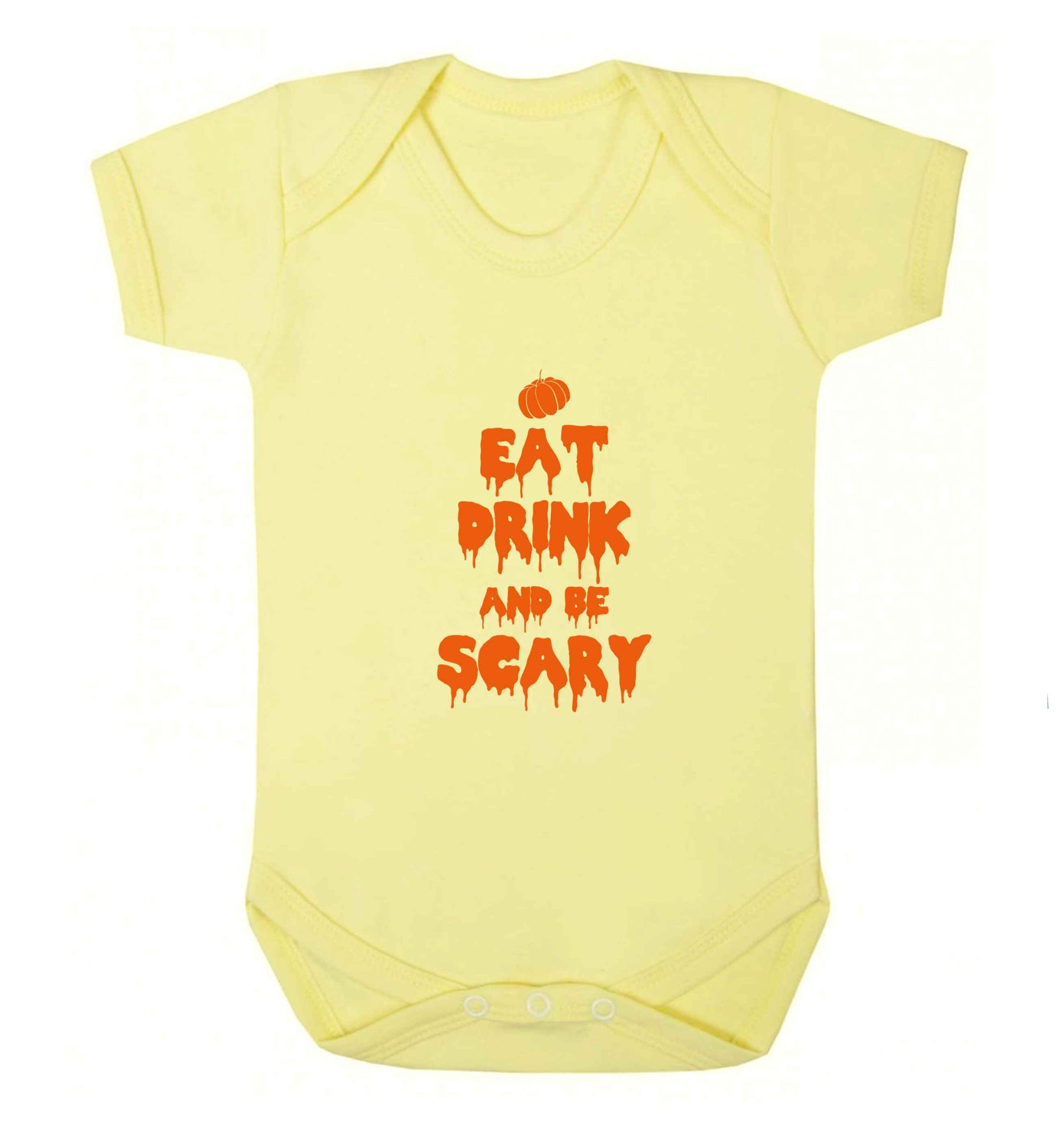 Eat drink and be scary baby vest pale yellow 18-24 months