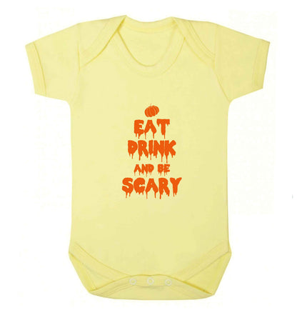 Eat drink and be scary baby vest pale yellow 18-24 months