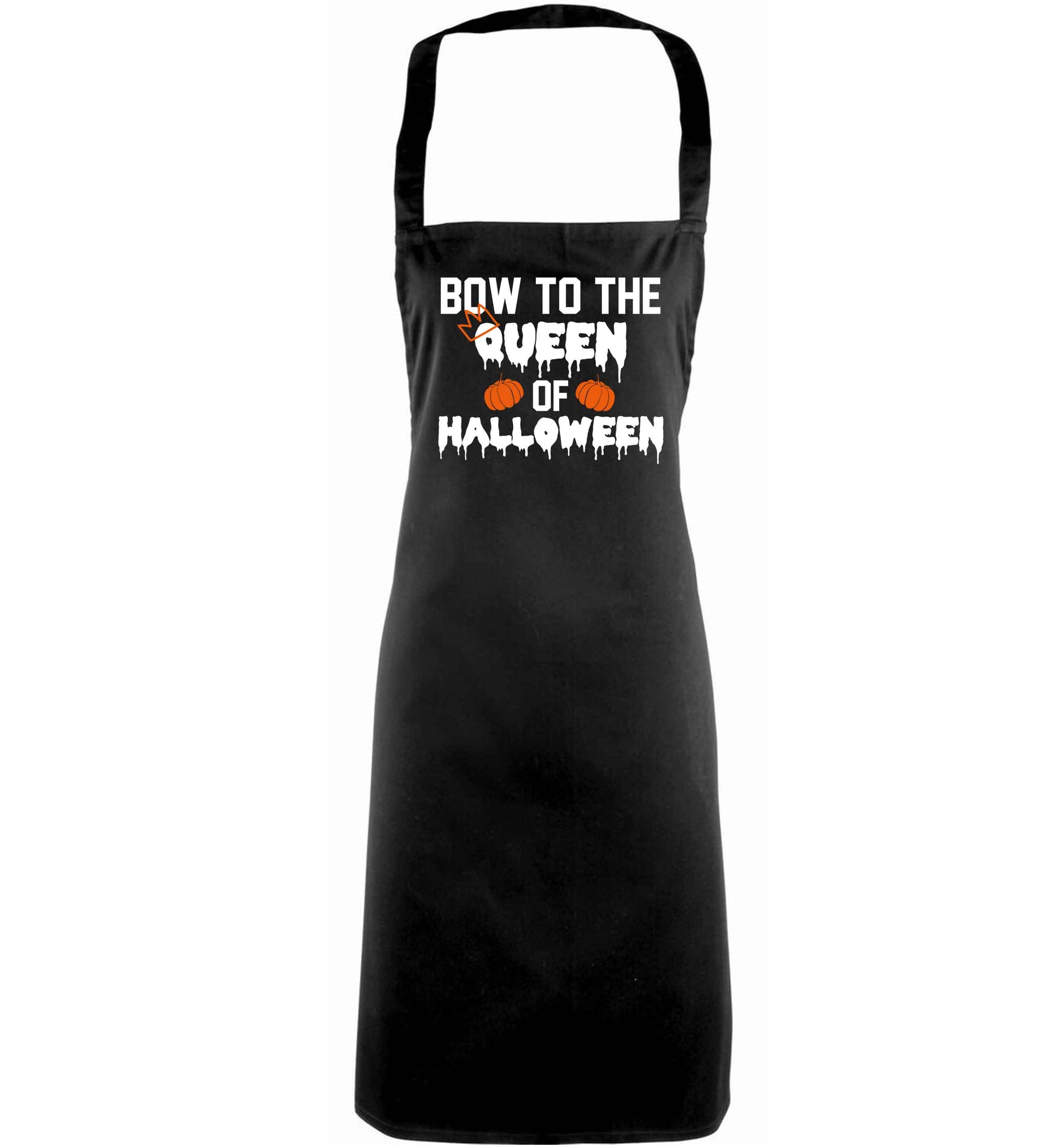 Bow to the Queen of halloween adults black apron