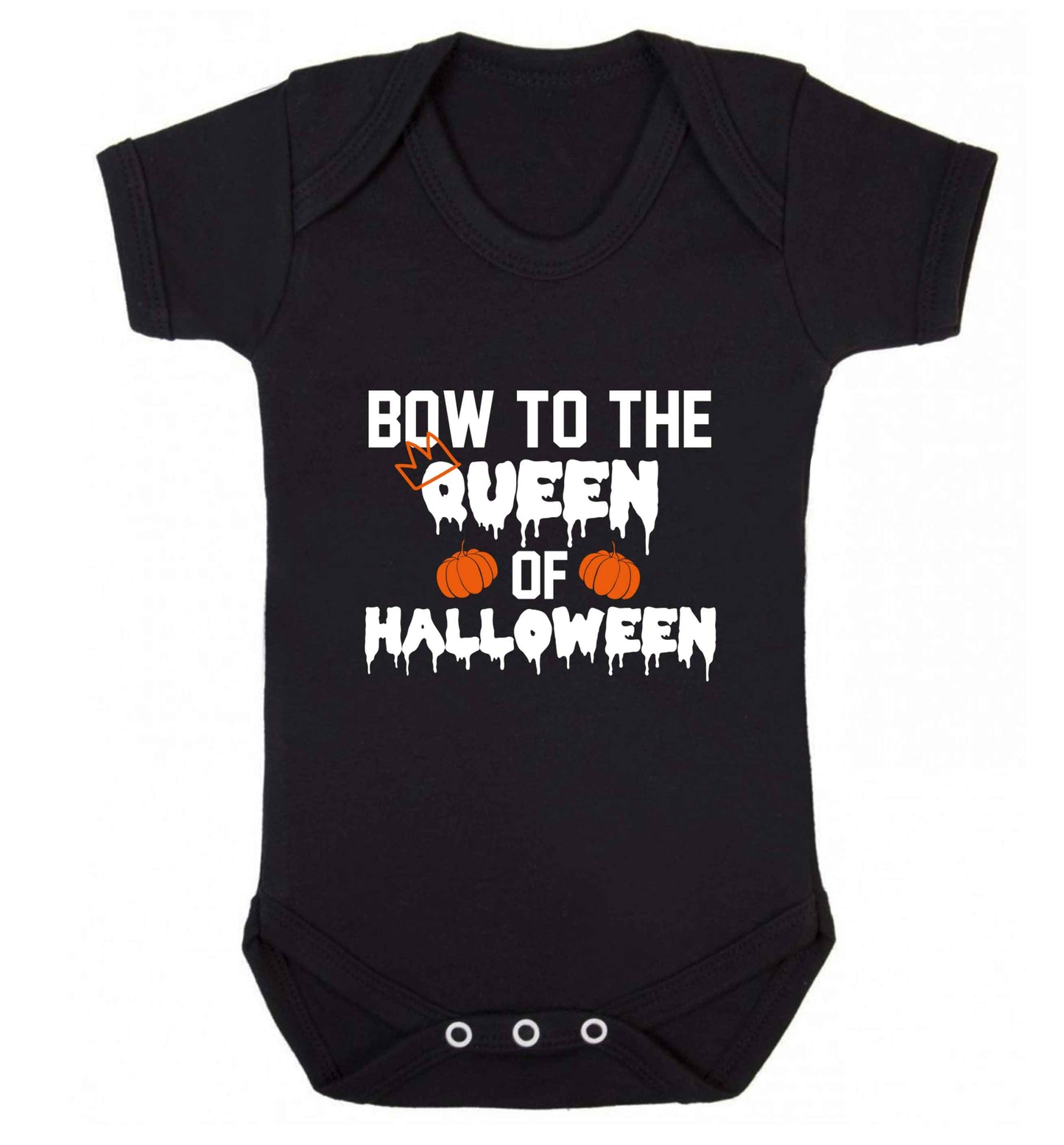 Bow to the Queen of halloween baby vest black 18-24 months