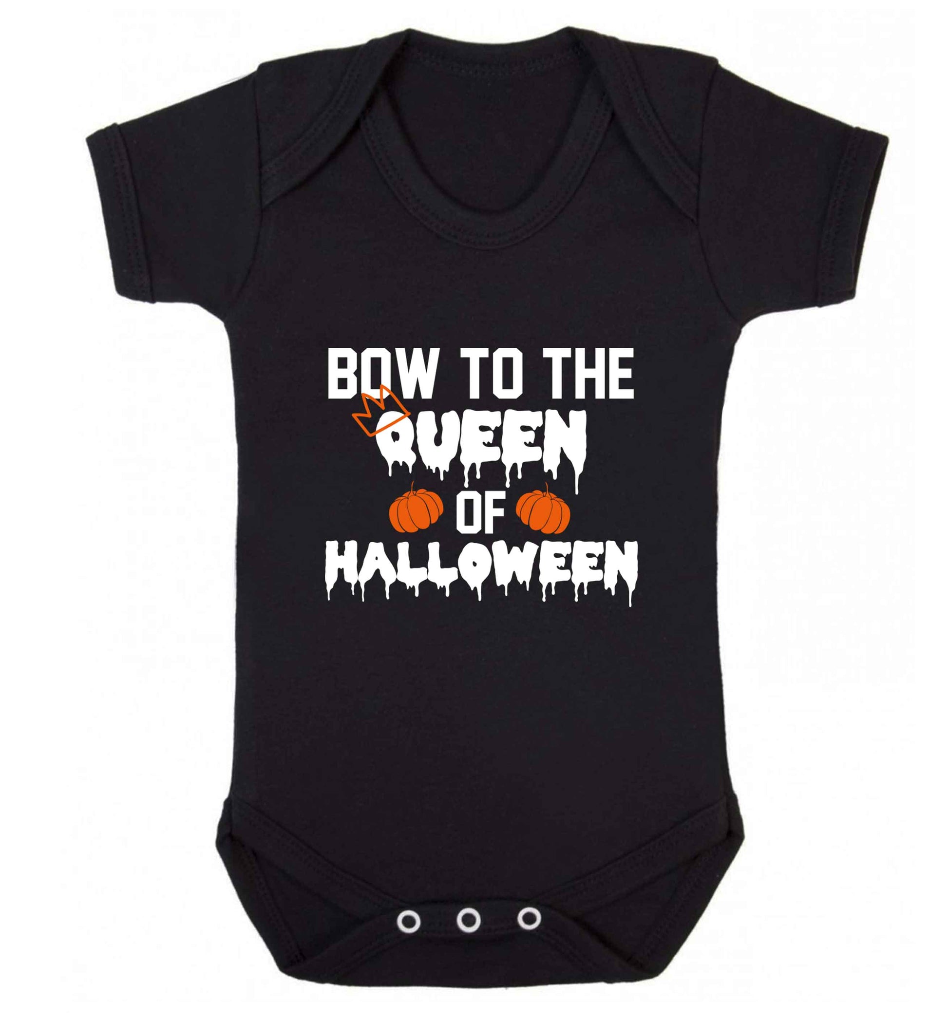 Bow to the Queen of halloween baby vest black 18-24 months