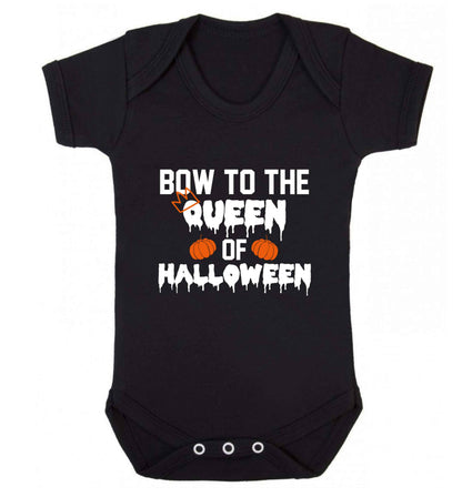 Bow to the Queen of halloween baby vest black 18-24 months