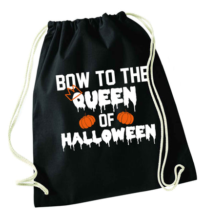 Bow to the Queen of halloween black drawstring bag