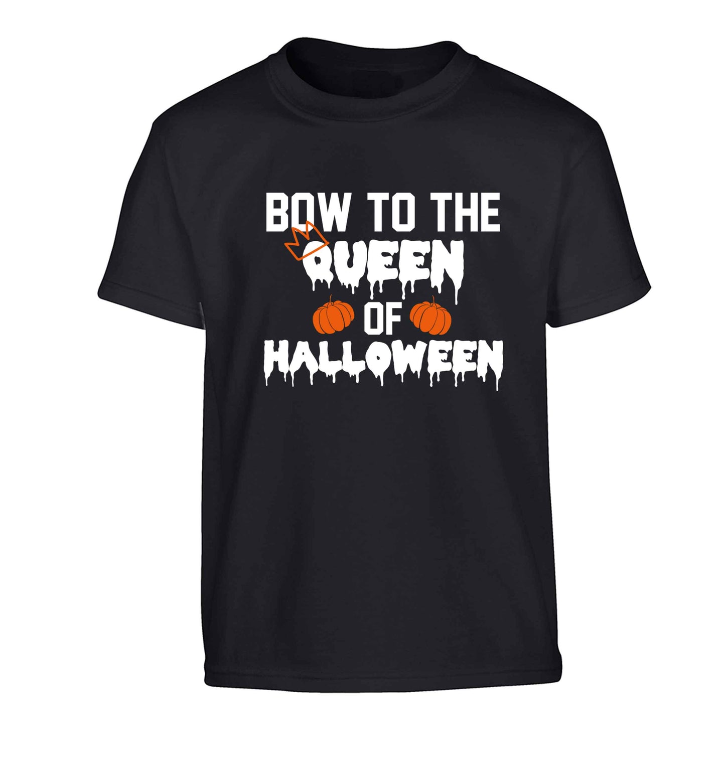 Bow to the Queen of halloween Children's black Tshirt 12-13 Years