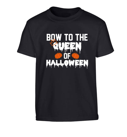 Bow to the Queen of halloween Children's black Tshirt 12-13 Years