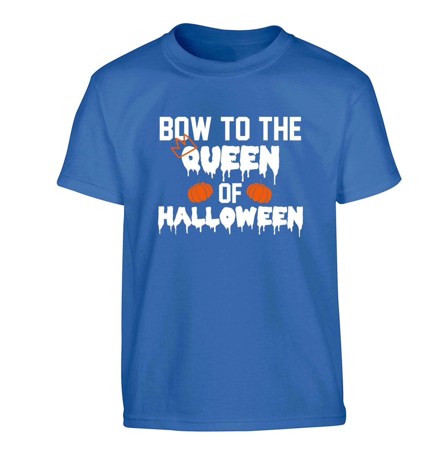 Bow to the Queen of halloween Children's blue Tshirt 12-13 Years