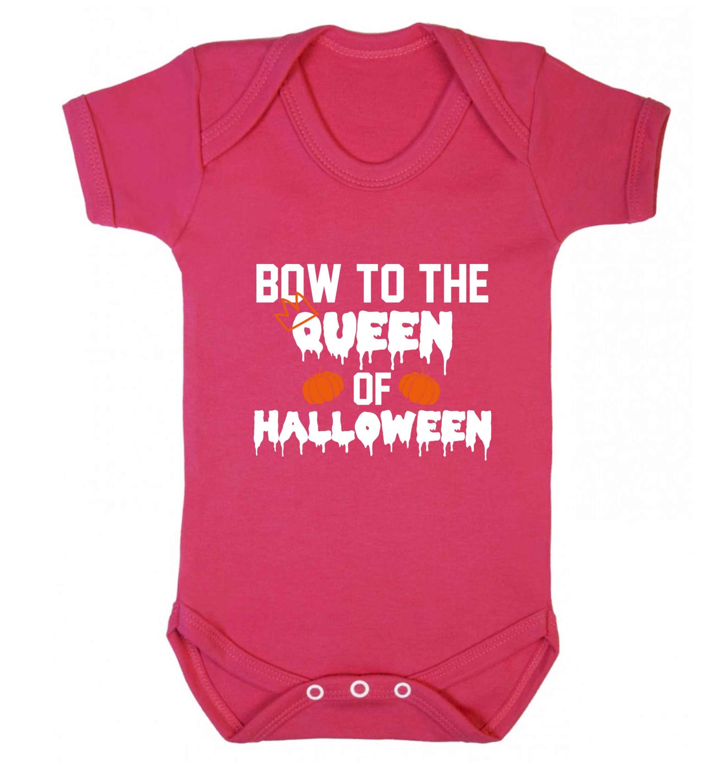 Bow to the Queen of halloween baby vest dark pink 18-24 months