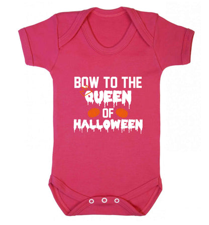 Bow to the Queen of halloween baby vest dark pink 18-24 months