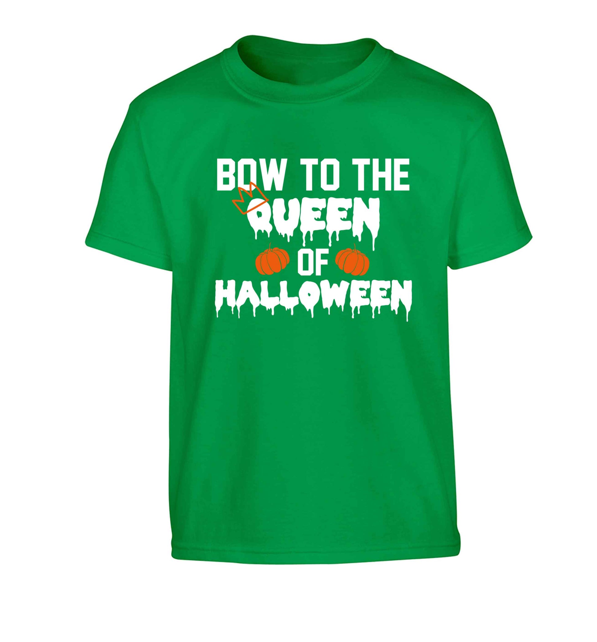 Bow to the Queen of halloween Children's green Tshirt 12-13 Years