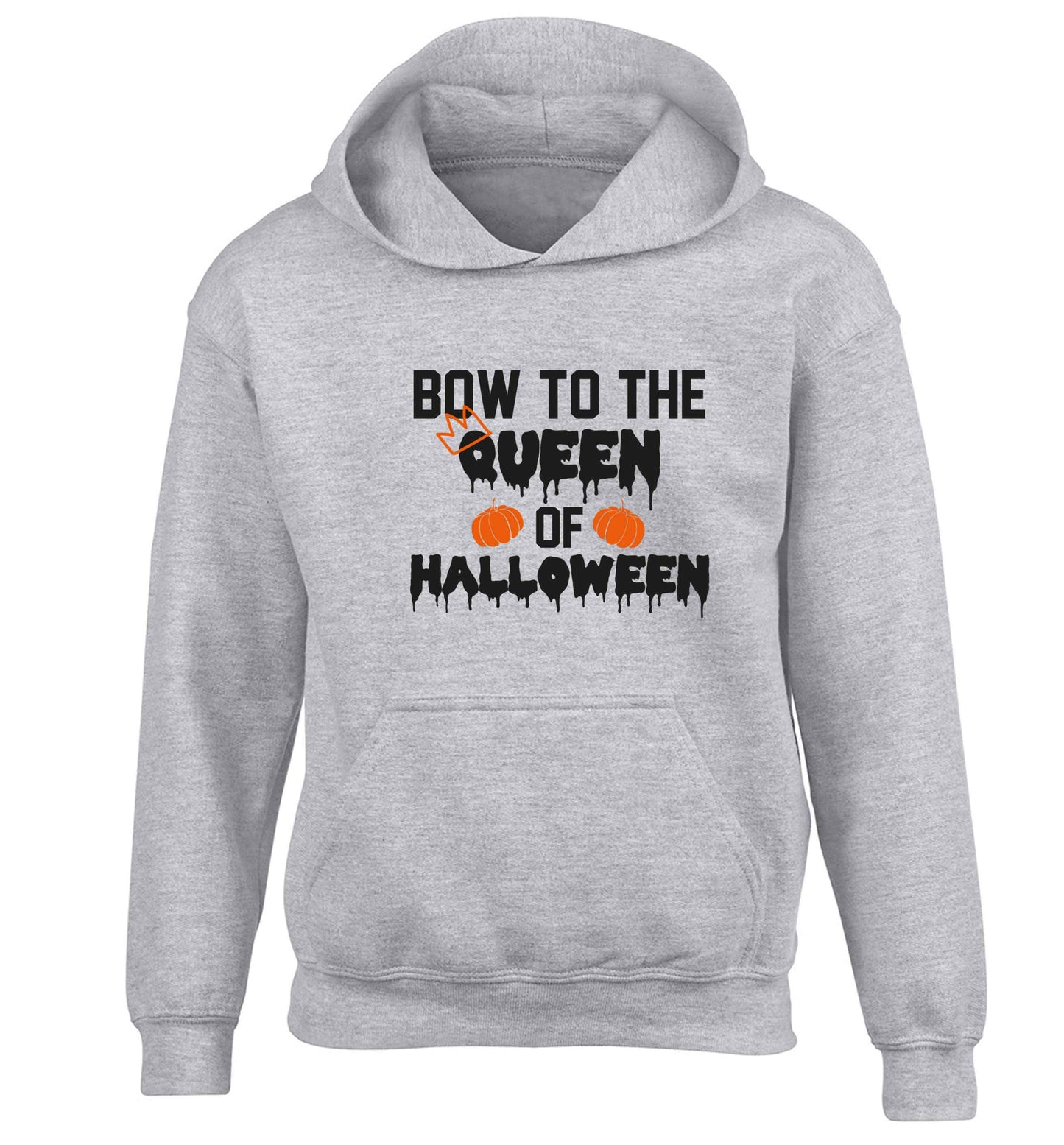 Bow to the Queen of halloween children's grey hoodie 12-13 Years