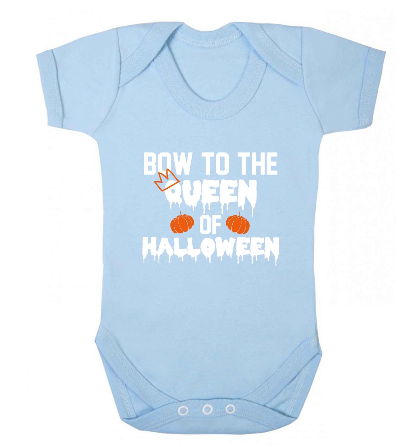 Bow to the Queen of halloween baby vest pale blue 18-24 months