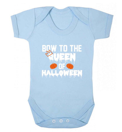 Bow to the Queen of halloween baby vest pale blue 18-24 months